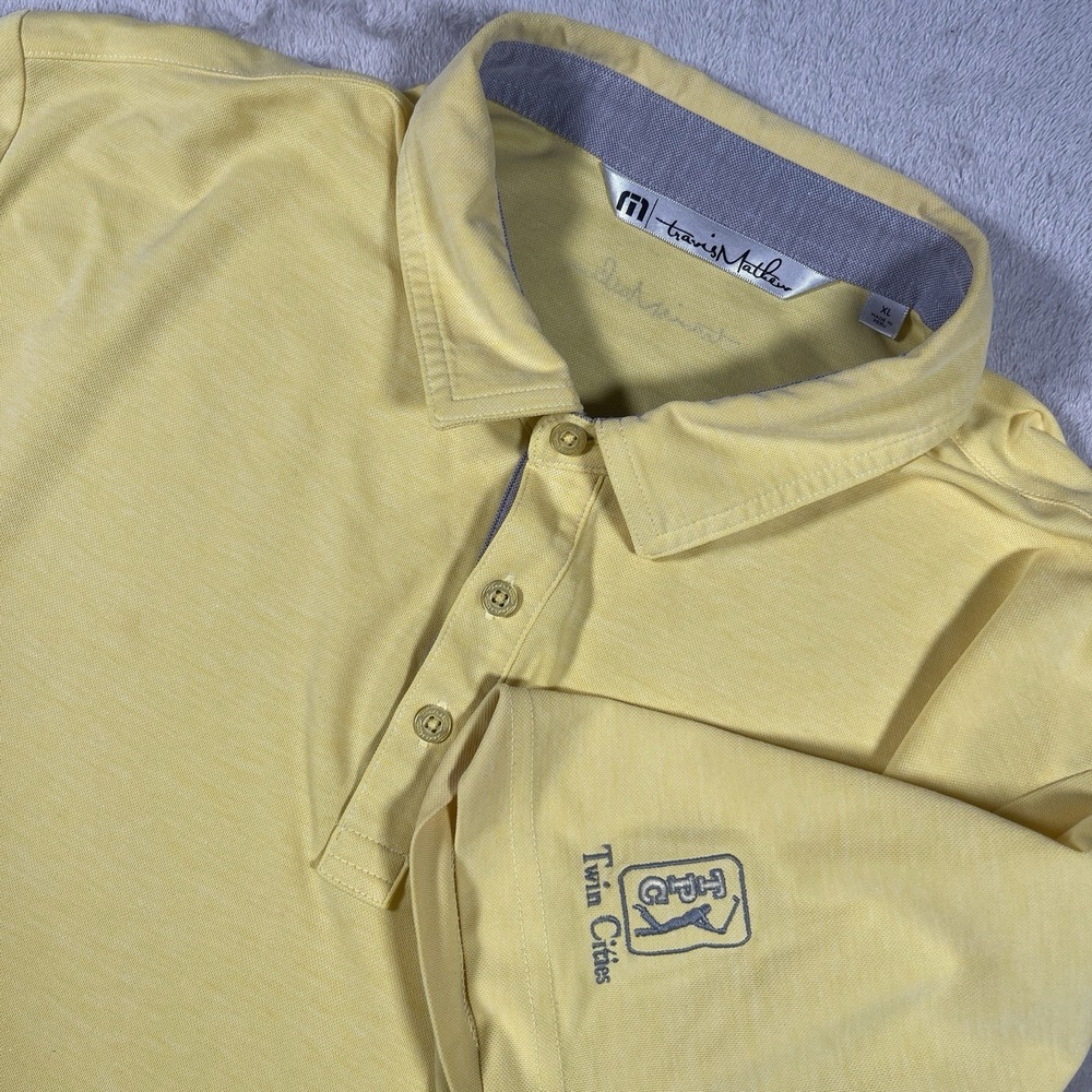 Travis Mathew Pima Cotton Golf Polo TPC Twin Cites Men's XL Yellow PGA